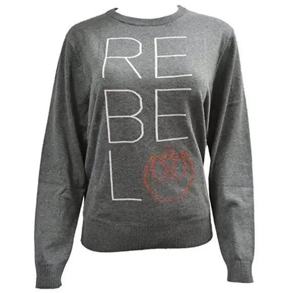 Disney Star Wars Rogue One Rebel Crewneck Long sleeves Gray Sweatshirt - Picture 1 of 4